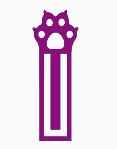Cat Paw Paperclip Bookmark 2.stl