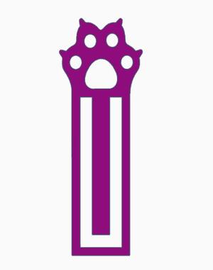 Cat Paw Paperclip Bookmark 2.stl