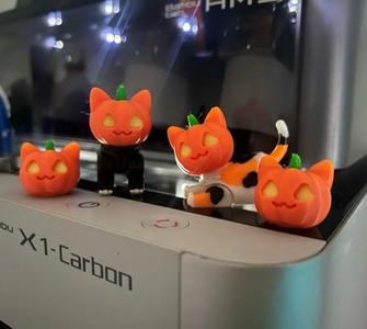 Halloween Pumpkin-Head Cat