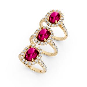 Oval Cabachon Diamond Ring