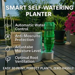 🌿Self Watering Planter, Smart automatic watering flower pot, lazy flower pot automatic siphon, adjustable water level, root ventilation