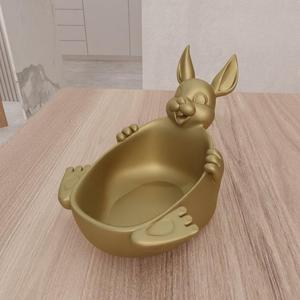 3D Cute Easter Bunny Basket for Indoor as Stl File & Easter Gift, Easter Day, Bunny Planter, Easter Basket, Desk Planter, 3D Print File