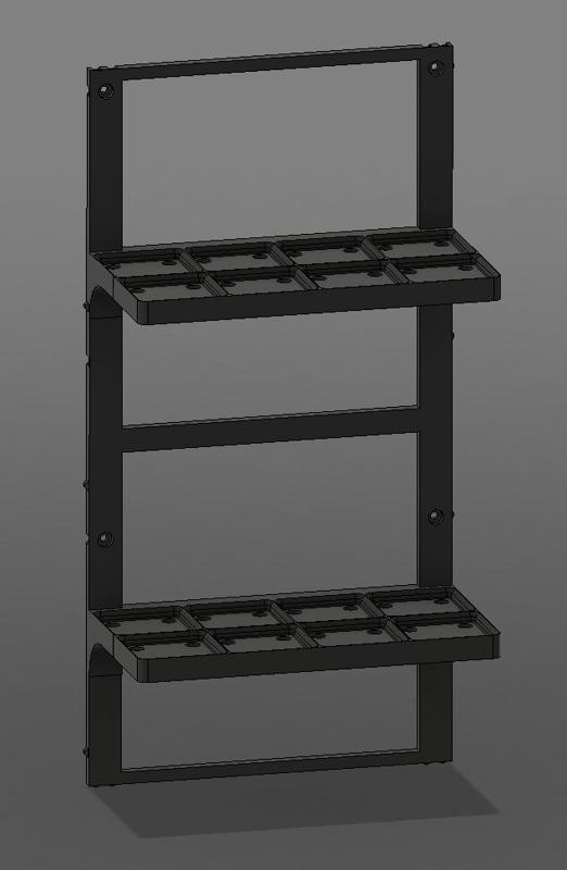 Gridfinity, Wall Rack, Double Height, 4×2