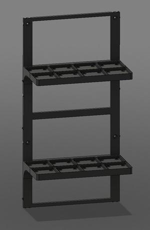 Gridfinity, Wall Rack, Double Height, 4×2