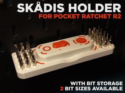 Skadis Holder for Pocket Ratchet R2 w/ Bit Storage