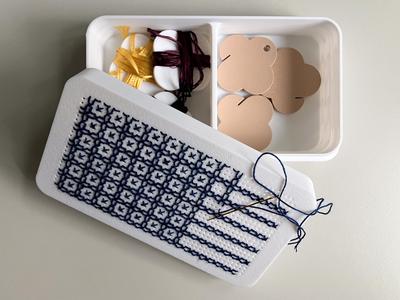 Rectangular Cross Stitch Embroidery Box C2