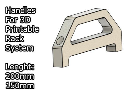 Handles for 3D printable rack