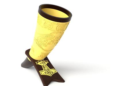 Viking Hammer Drinking Horn Stand – Thor’s Mjölnir