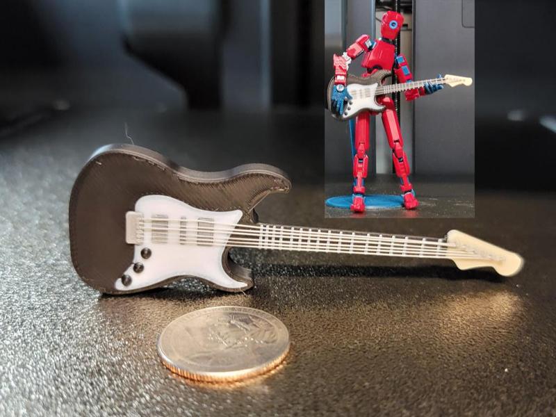 Electric Guitar With Strings Print in Place
