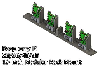Raspberry Pi 2/3B/4B/5B 19-inch Modular Rack Mount