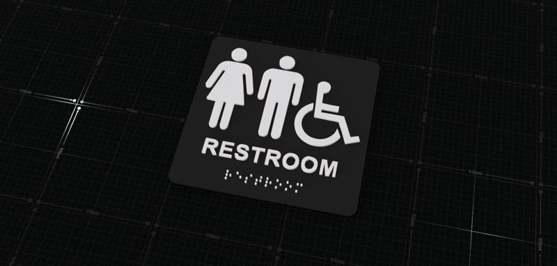 Unisex Accessible Restroom Sign with Braille