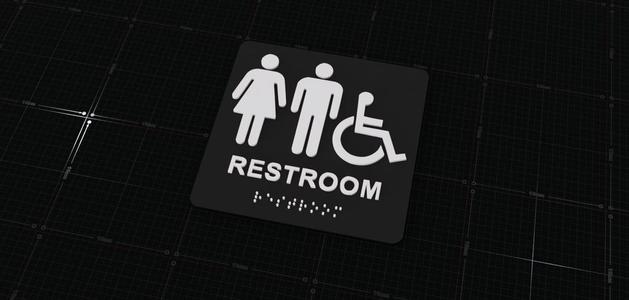 Unisex Accessible Restroom Sign with Braille