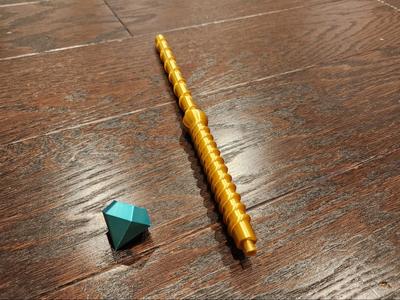 Harry Potter Custom Wand - Diamond Gem with Coils