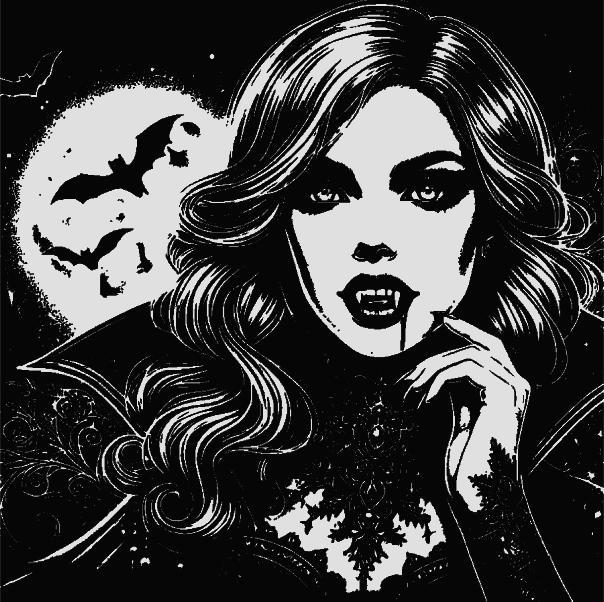 Vampire Woman Lamp/Deco Do you dare to offer your neck ?