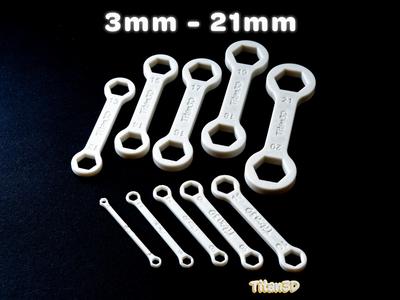 Compact Metric Wrench Set 3mm - 21mm