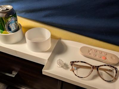 Bedside Comforts Tray, Cupholder, Trash