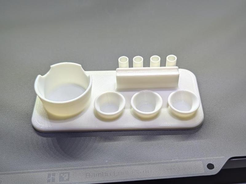 Paint Tray With 4 brush holders added