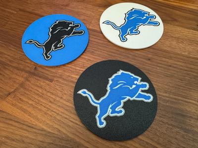 Detroit Lions Coaster (3 colors, cork backing)