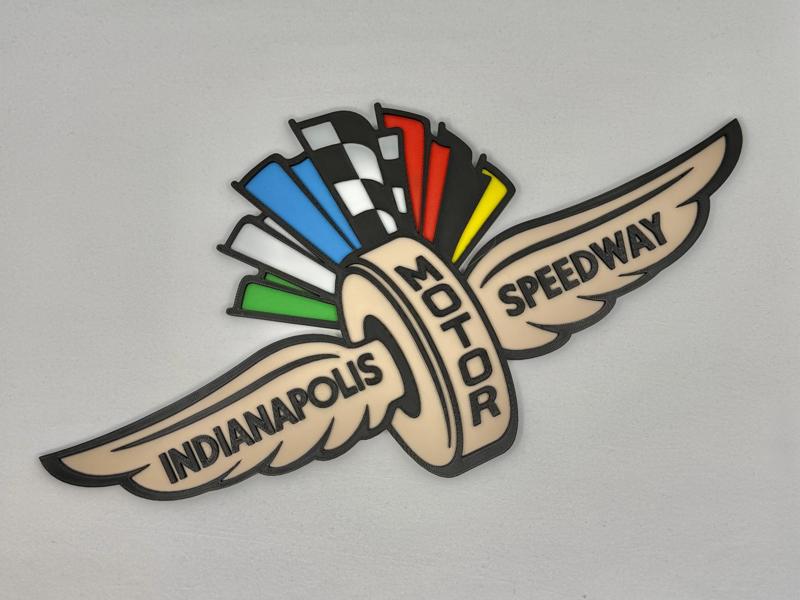 Indy 500 Wings and Wheel Logo Sign