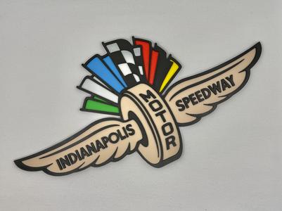 Indy 500 Wings and Wheel Logo Sign