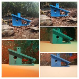 modern bird house with eatplace
