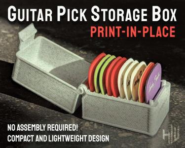 Guitar Pick Storage Box - Print-in-Place Design