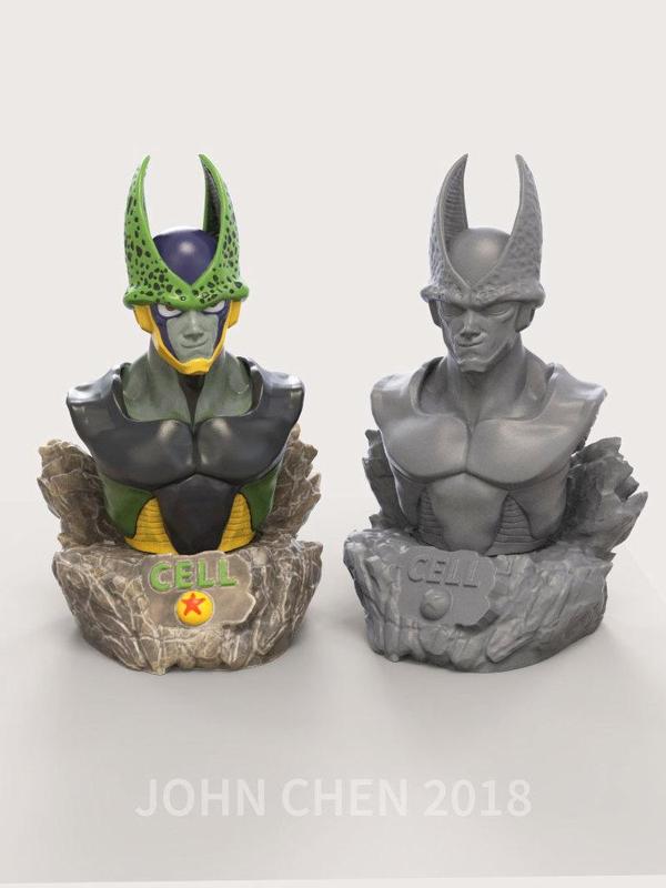 Perfect Cell DBZ Bust & Base