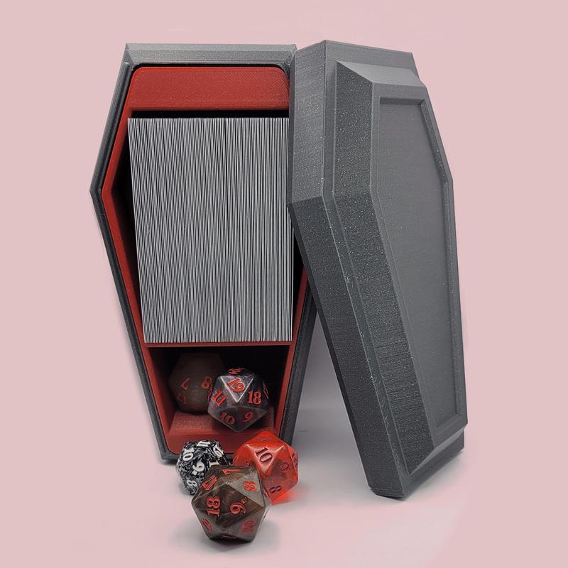 Coffin Deck Box - Commander/EDH (Fits 100 Sleeved Cards) - Vampire / Halloween TCG Deck Holder