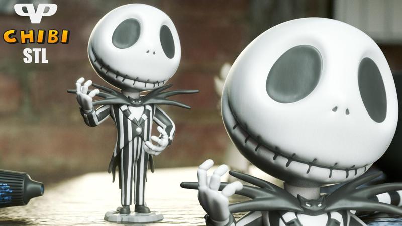 Jack Skellington Chibi STL for 3D Printing ChibiSTL 3DXM