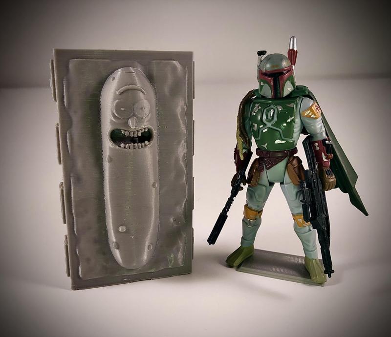 Pickle Rick in Carbonite