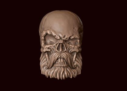 Skull with Beard and Mustache