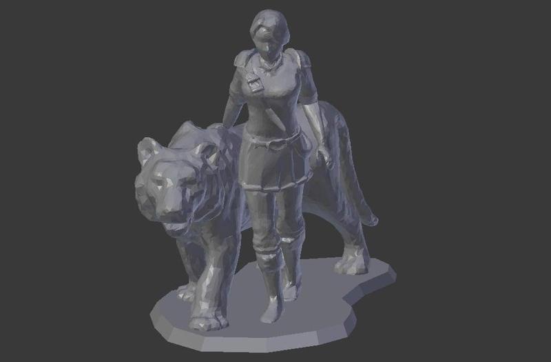 Female Knight with Tiger