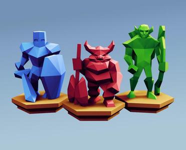  Low Poly Fantasy Tabletop - Alliance Base Units