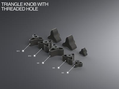 Metric Triangle Knobs with Threaded Hole