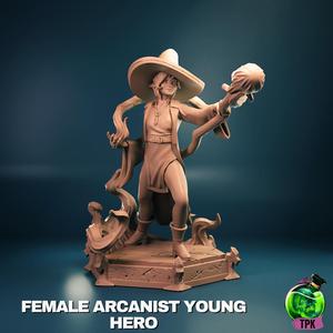 Female Arcanist Young Hero (magic effect)