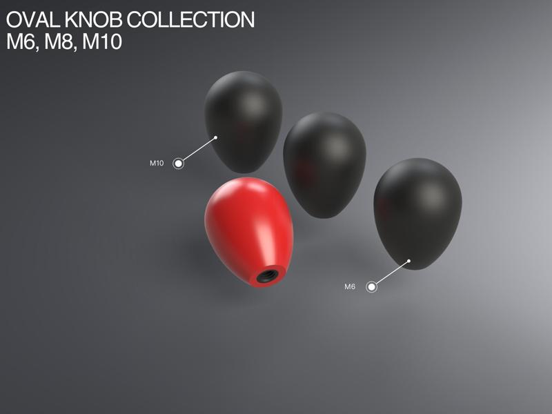 Oval Knob Collection with Threaded Hole M6-M10