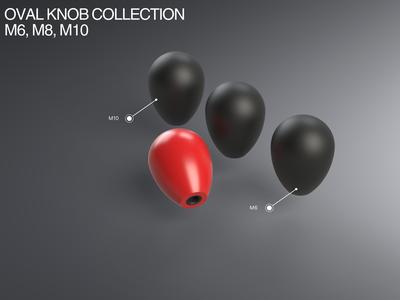 Oval Knob Collection with Threaded Hole M6-M10