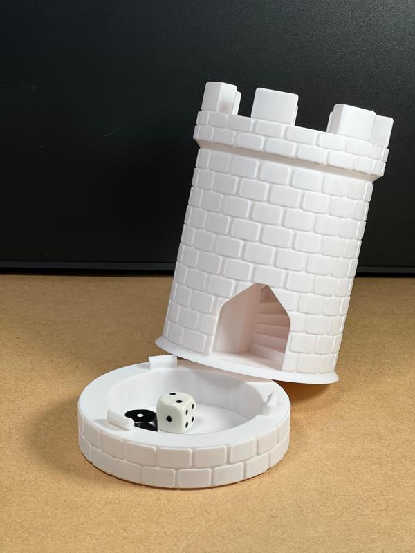 Turret Dice Tower With Hidden Storage Tray.
