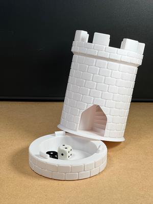 Turret Dice Tower With Hidden Storage Tray.