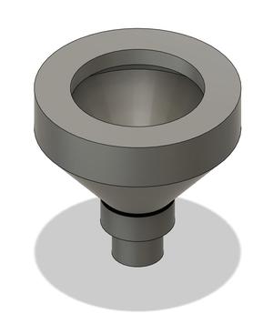 Splashproof funnel with capscrew