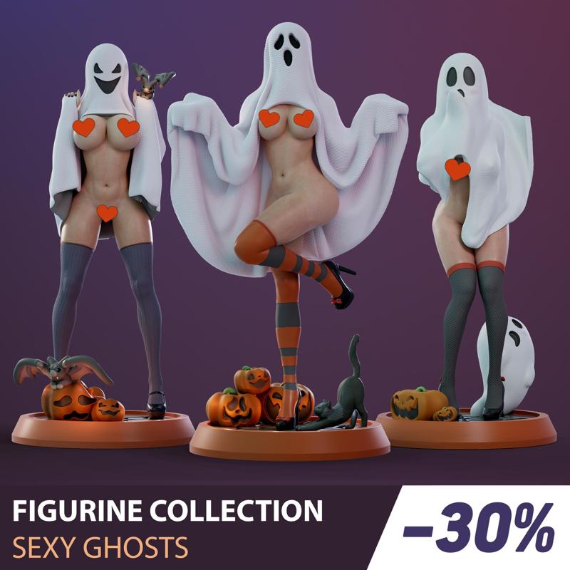 FIGURINE COLLECTION / SEXY GHOSTS / 3 PIECES