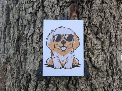 Personified Animals - Cool Pup Filament Painting