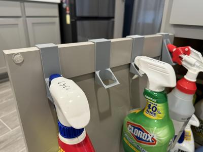 Cabinet Door Spray Bottle Holder (no holes/adhesive)