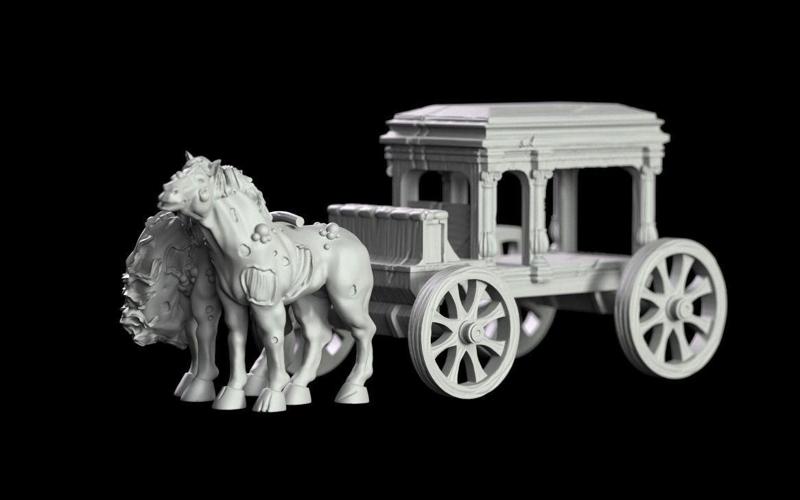 Hearse horse drawn chariot