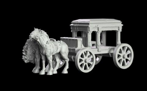 Hearse horse drawn chariot