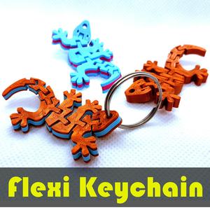 Flexi Articulated Keychain - Gecko Dual Color