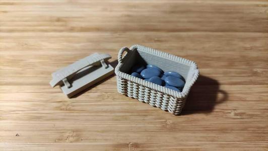 Wicker basket for Everdell pebbles