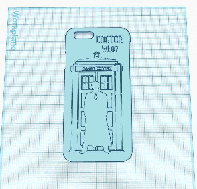 Doctor Who Iphone 6 Case - Embossed image of Tardis and Doctor