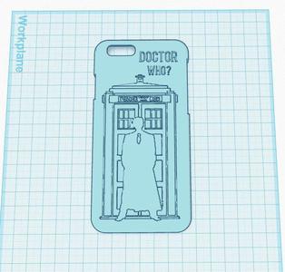 Doctor Who Iphone 6 Case - Embossed image of Tardis and Doctor