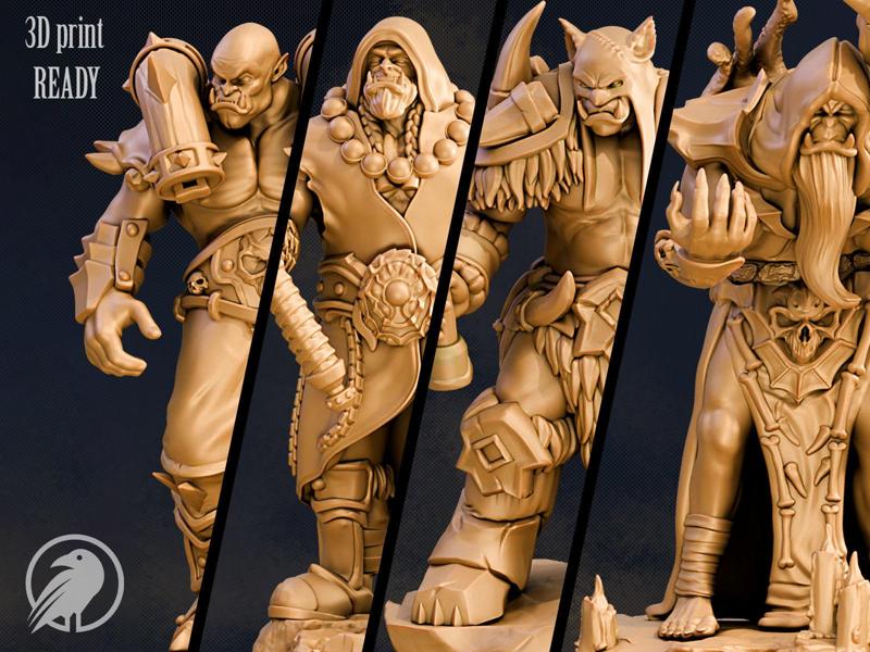 Famous Orks Fanart Miniatures 3D Model Collection